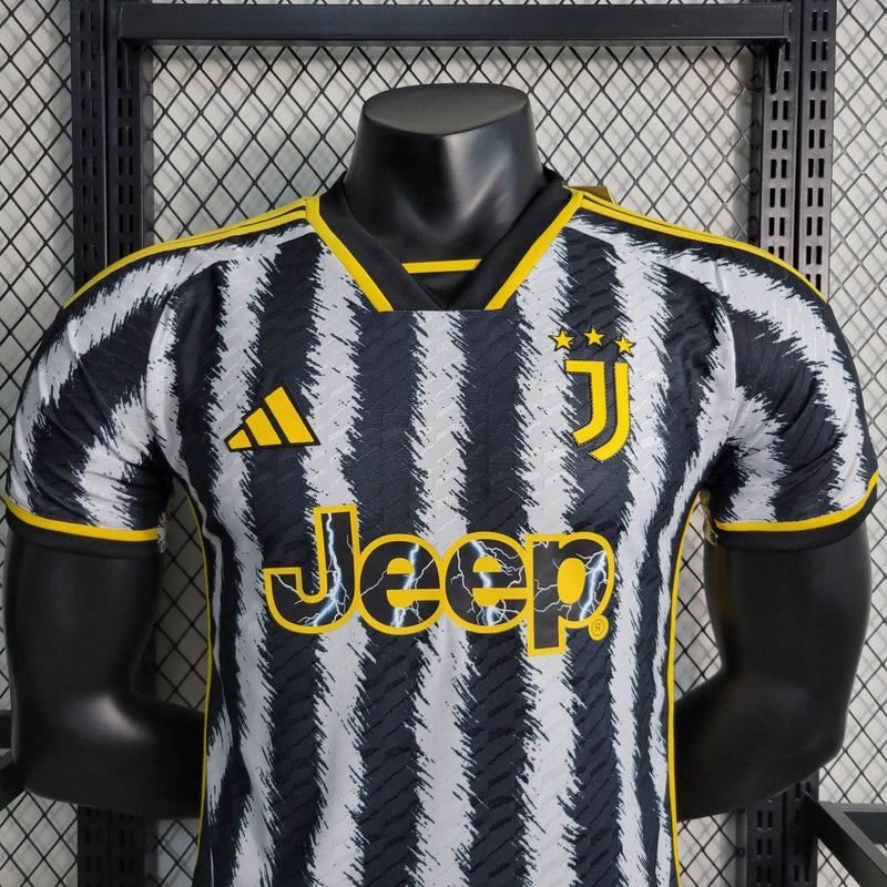 Camisa Juventus I 23/24 Preta e Branca - Adidas - Masculino Jogador