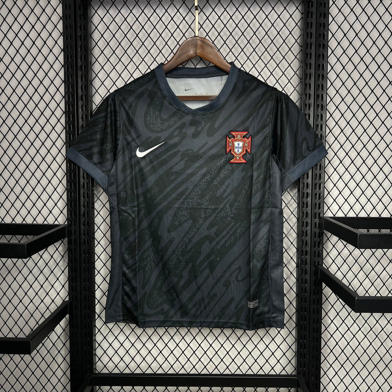 Camisa Portugal Goleiro Preta 24/25 - Nike Versão Torcedor Masculina