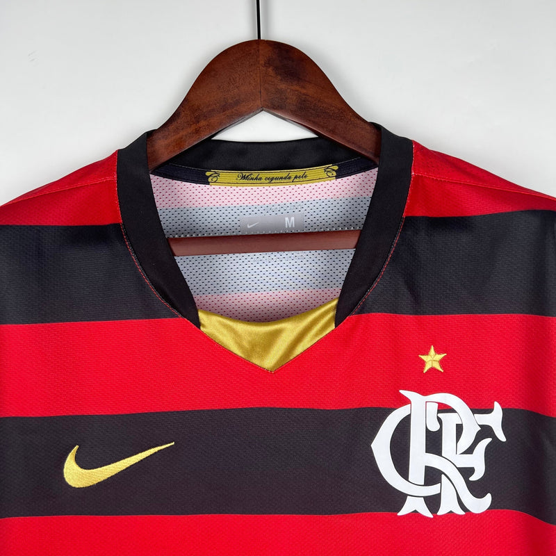 Camisa Flamengo Retrô Manga Longa 2008/2009 - Vermelha e Preta