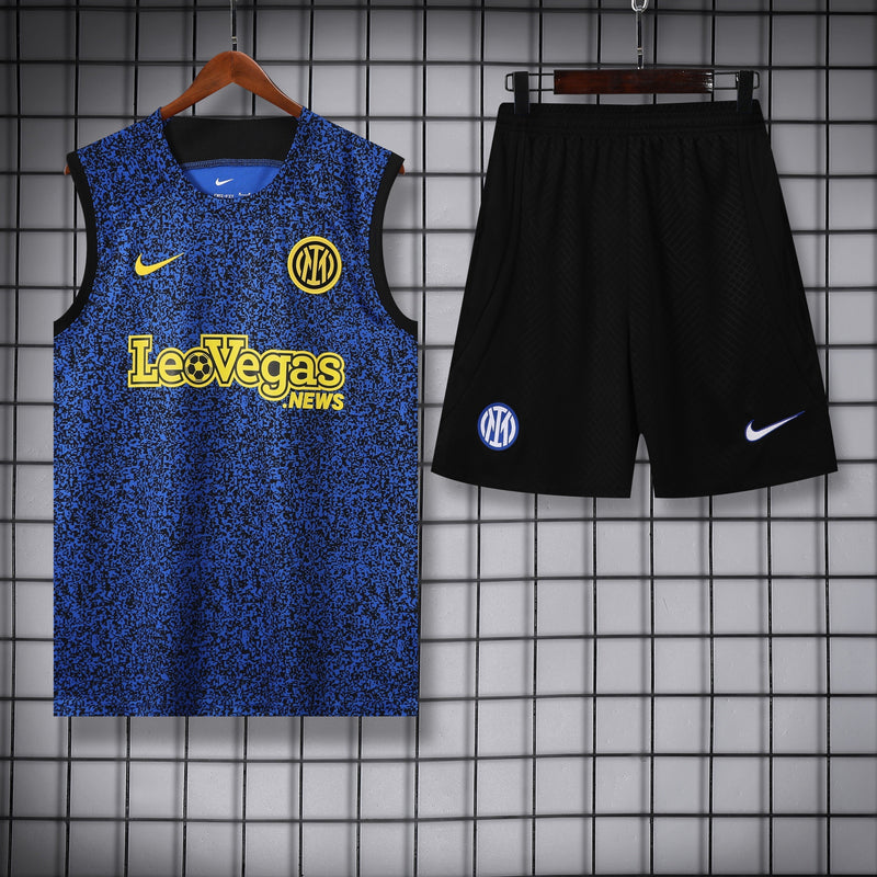 Kit Treino Inter de Milão 23/24 Nike - Preto e Azul