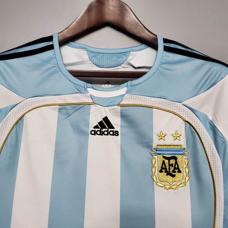 Camisa Argentina Retrô 2006 Azul e Branca - Adidas