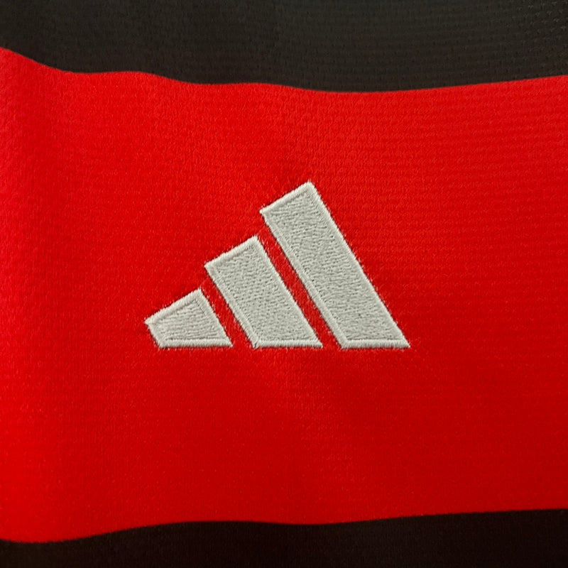 Camisa Manga Longa Flamengo I 24/25 - Adidas - Vermelho e Preto