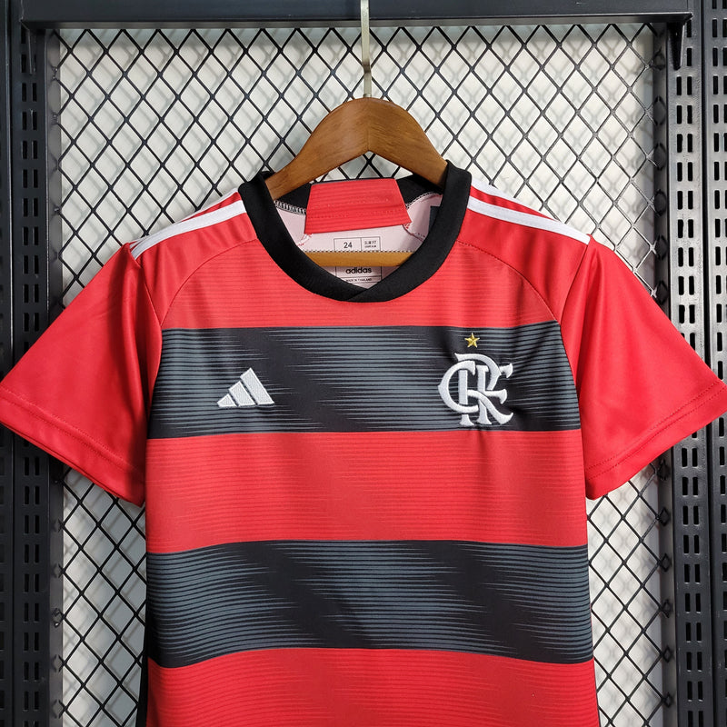 Kit Infantil Flamengo 23/24 Adidas - Rubro Negro