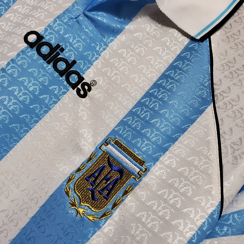 Camisa Seleção Argentina Retrô 1997-1998 Azul e Branca - Adidas