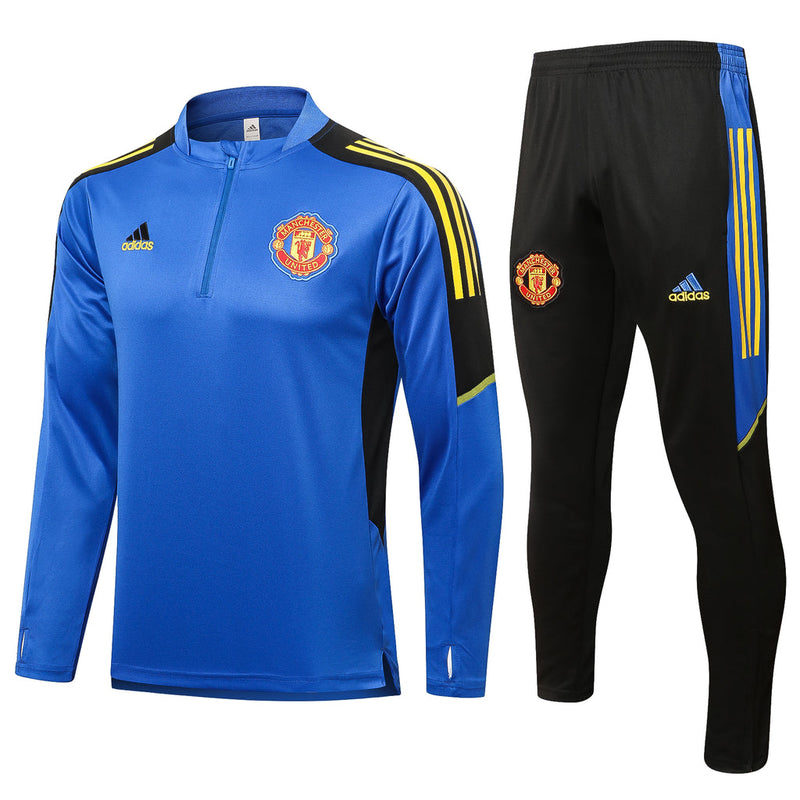 Conjunto Manchester United 21/22 Azul - Adidas - Com Ziper